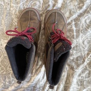 Brown and Red KEEN Boots